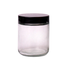 empty 9oz 260ml glass jar candle with black lid